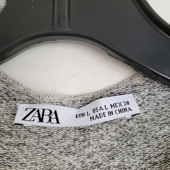 Zara Heather Gray Mock Neck Long Sleeve Knit Sweater Size Large - Picture 8 of 9